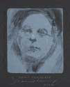 Self Portrait, monotype by Daniel Leary, blue, 2022